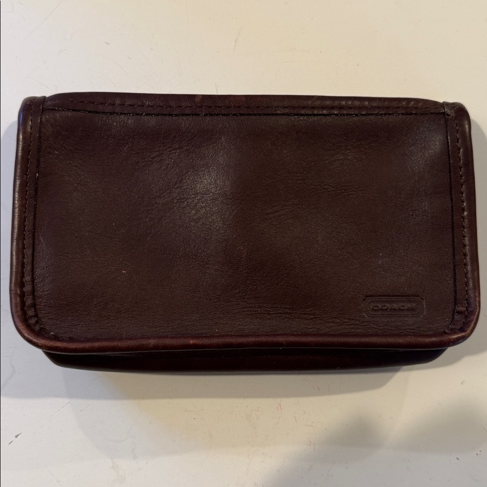 Coach Dark Brown Leather Clutch